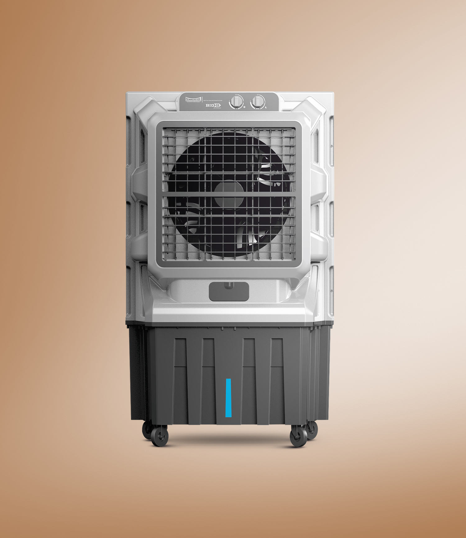 SUMMERCOOL BIG B JUMBO EXCEL 150Ltr Commercial Air Cooler with Castor Wheel for Hotels/Office | 20 inch Fan | H Shell Motor | 45ft Powerful Air Throw | Honey-Comb | 1 year warranty | Grey